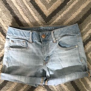American Eagle Light Wash Jean Shorts